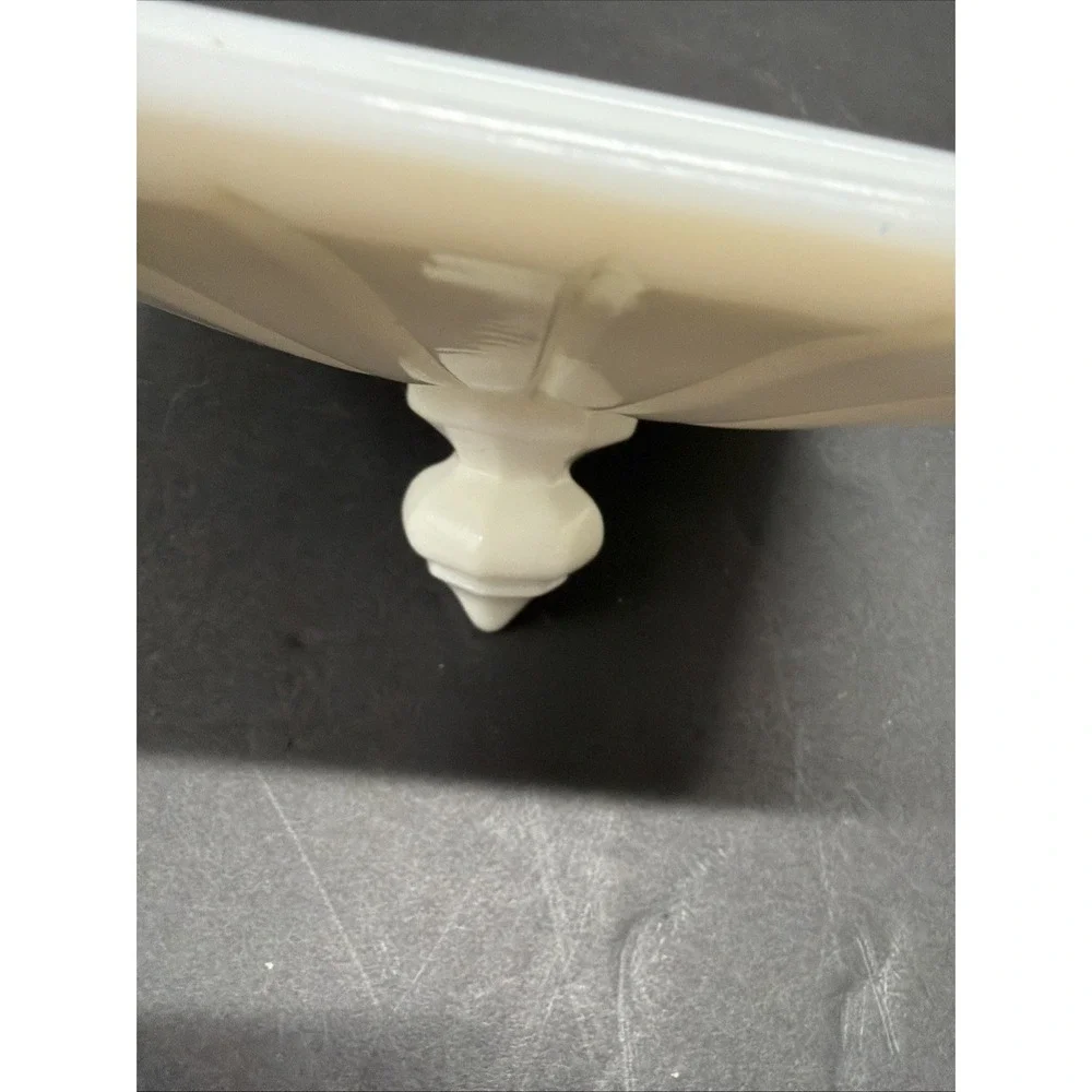 Vtg. LID ONLY- Milk Glass, Covered Candy Dish Lid (No Dish) Old Quilt, 1940's